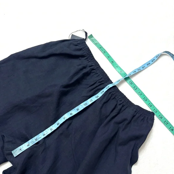 Eskandar sz 3 Japanese Trouser 100% Linen Pants Wide Leg Dark Navy US XL ? - Picture 9 of 12